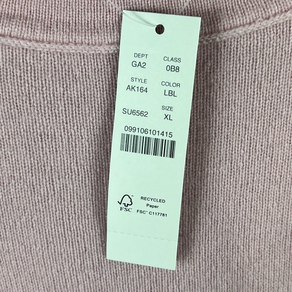 NWT J Crew 100% Cashmere T Shirt Pink Short Sleeve Sweater Women size XL - Picture 8 of 11